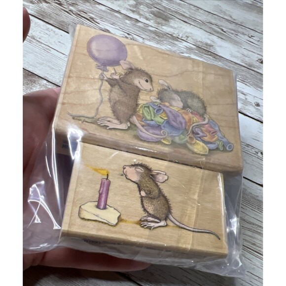 Lot of 2 Stampabilities House Mouse Wood Rubber Stamp Mice Vtg (2003-04) - Picture 12 of 12